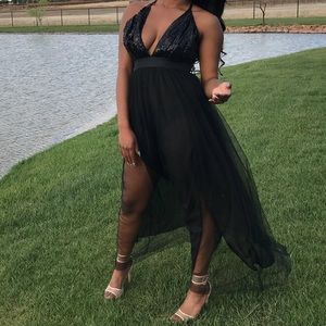 Top Sequined Evening Gown